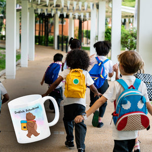 Endlich Schulkind Bär Kaffeebecher für die Einschulung