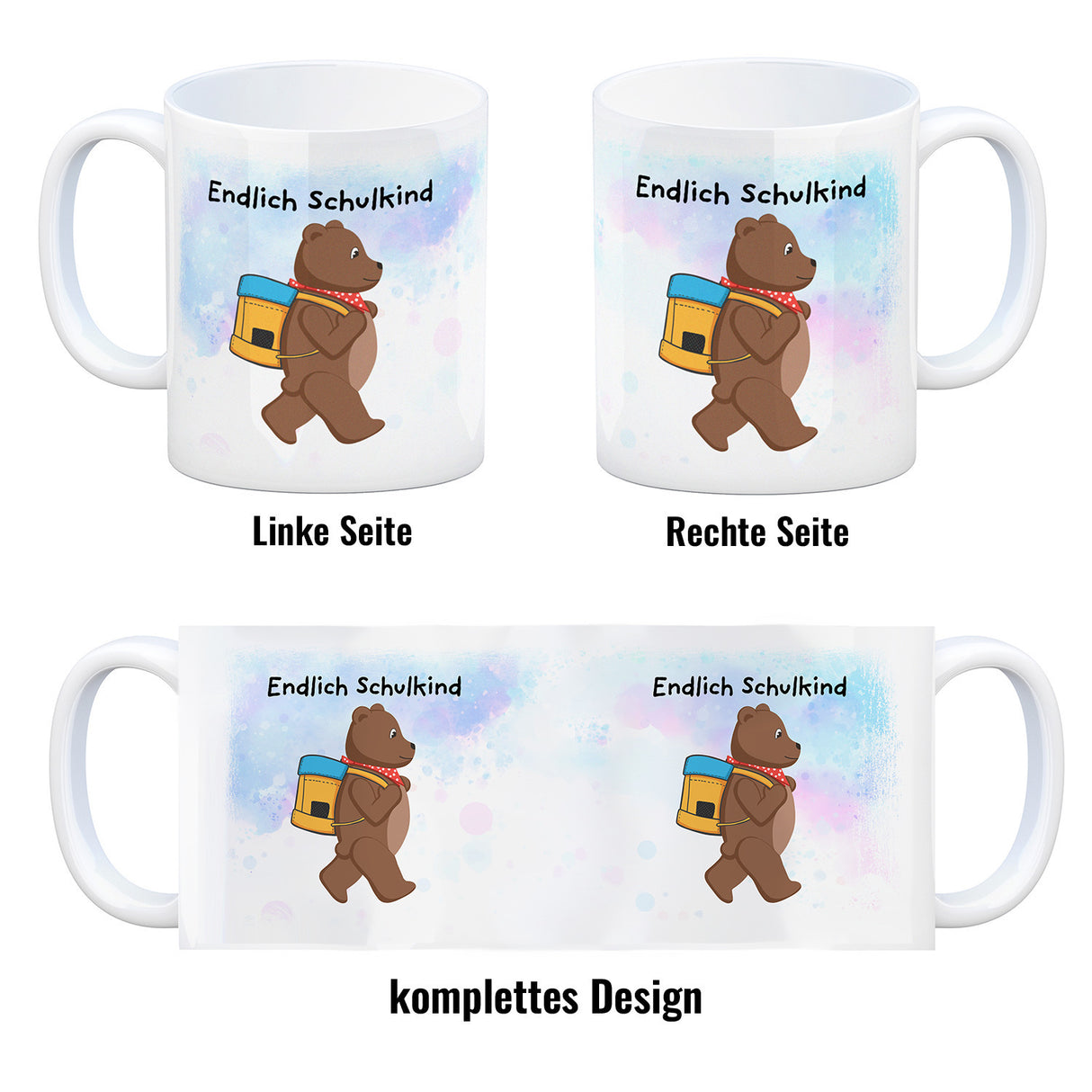 Endlich Schulkind Bär Kaffeebecher für die Einschulung