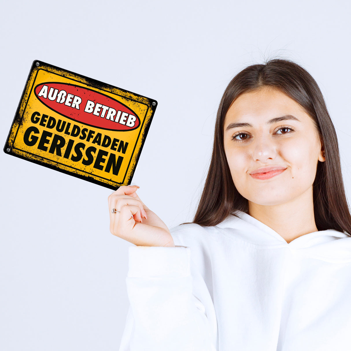 Außer Betrieb - Geduldsfaden gerissen Metallschild im Used-Look