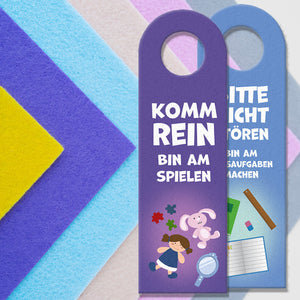 Mache Hausaufgaben - Bin am Spielen Türhänger für Mädchen