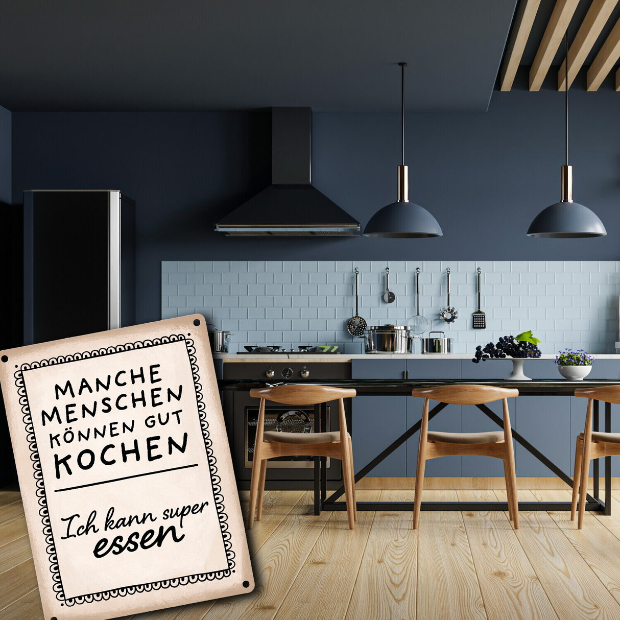 Manche Menschen können gut kochen, ich kann super essen Metallschild