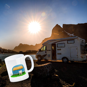 Ich bin Rentner Campen ist mein Beruf Kaffeebecher mit Wohnwagen