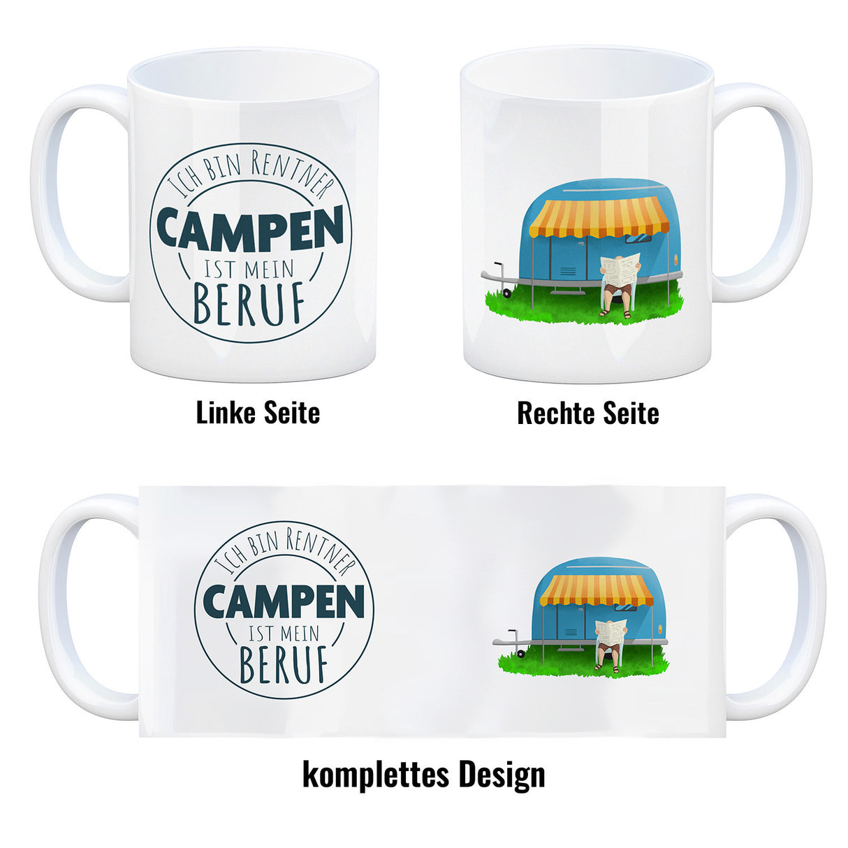 Ich bin Rentner Campen ist mein Beruf Kaffeebecher mit Wohnwagen