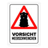 Vorsicht Meerschweinchen Metallschild mit Meerschweinchen Silhouette