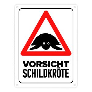 Vorsicht Schildkröte Metallschild mit Schildkröten Silhouette