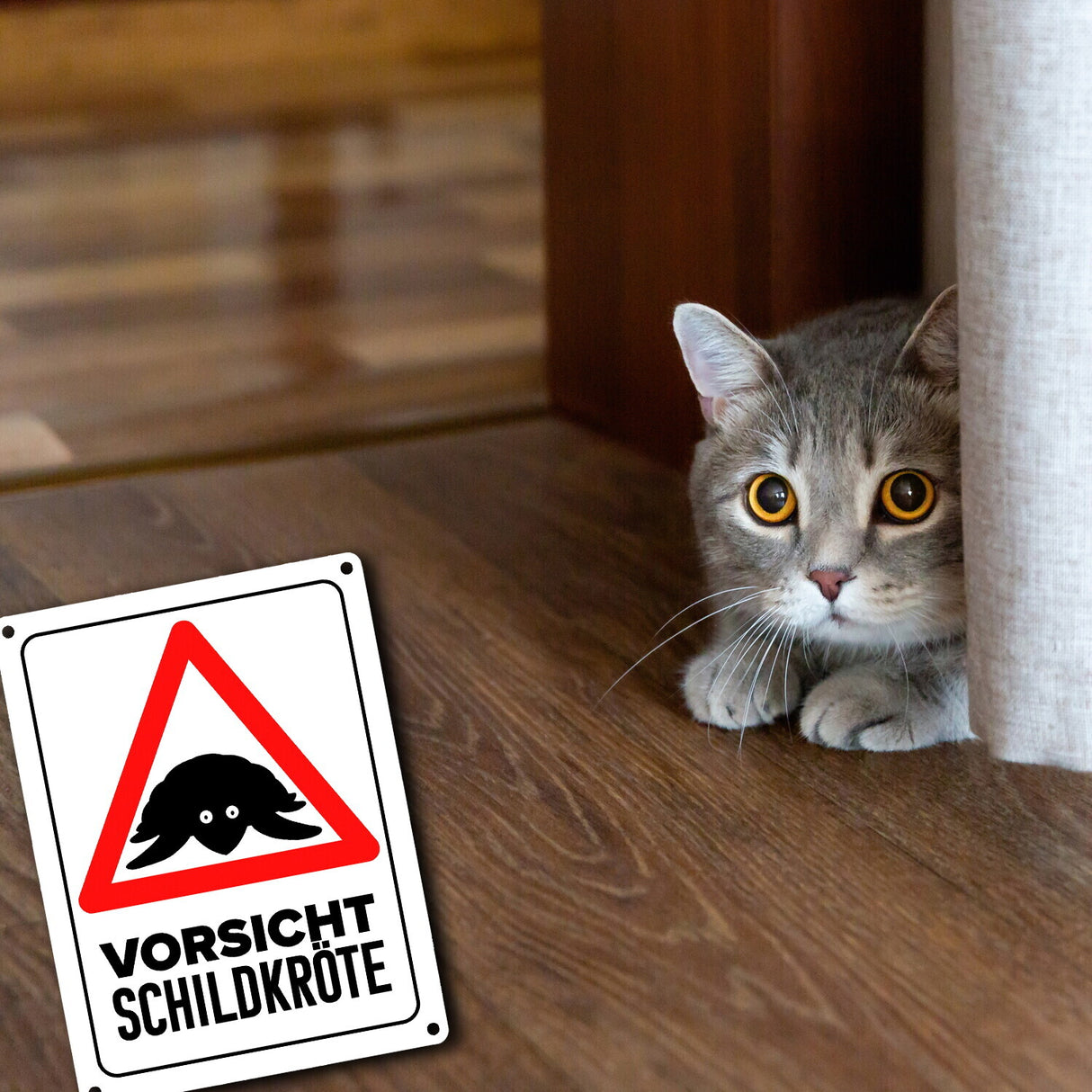 Vorsicht Schildkröte Metallschild mit Schildkröten Silhouette