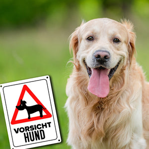 Vorsicht Hund Metallschild mit Hunde Silhouette