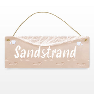Sandstrand Urlaub Metallschild für die Terrasse