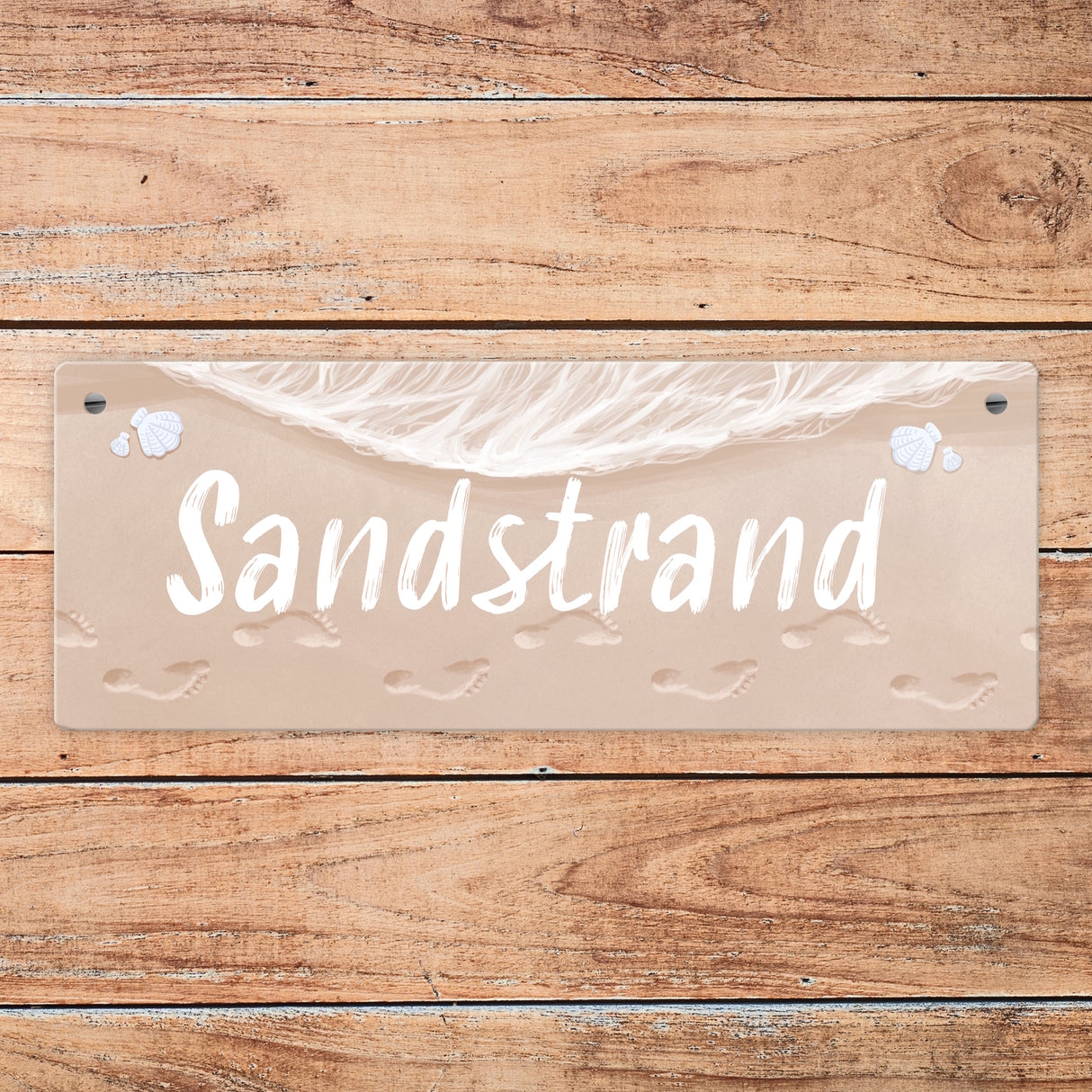 Sandstrand Urlaub Metallschild für die Terrasse