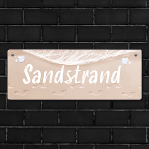 Sandstrand Urlaub Metallschild für die Terrasse