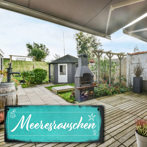 Meeresrauschen Urlaub Metallschild für die Terrasse