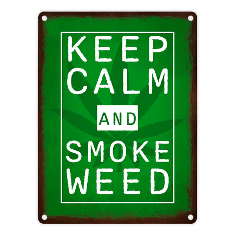 Keep calm and smoke weed Metallschild
