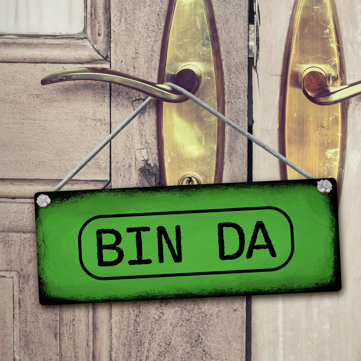 Bin High oder Bin da Wendeschild mit Marihuanablatt