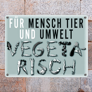 Gemüse Metallschild zum Thema Vegetarier