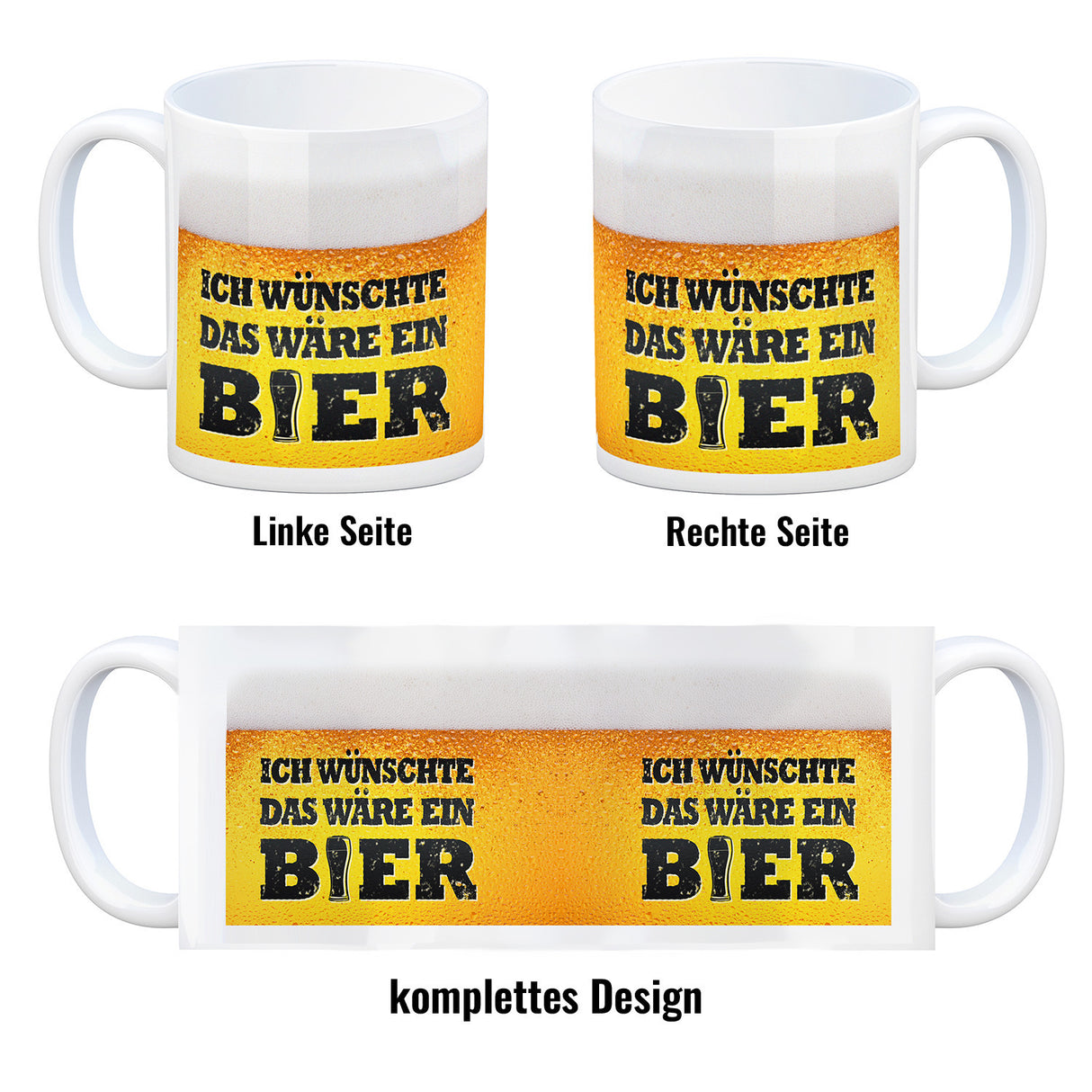 Ich wünschte das wäre ein Bier Kaffeebecher mit Biermotiv