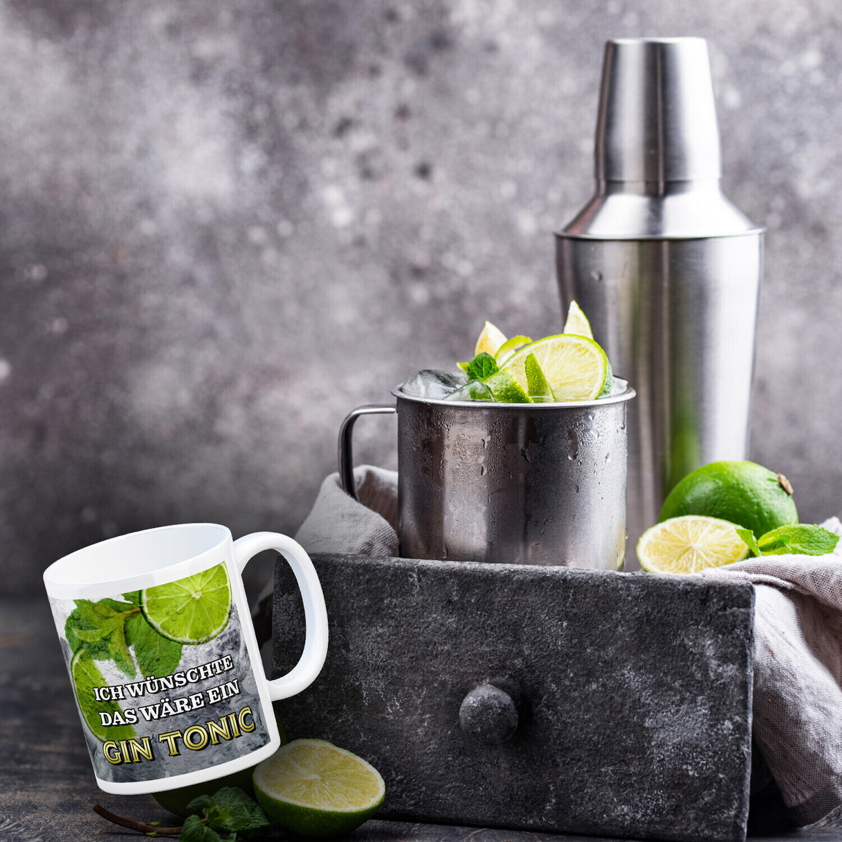 Ich wünschte das wäre ein Gin Tonic Kaffeebecher mit Ginmotiv