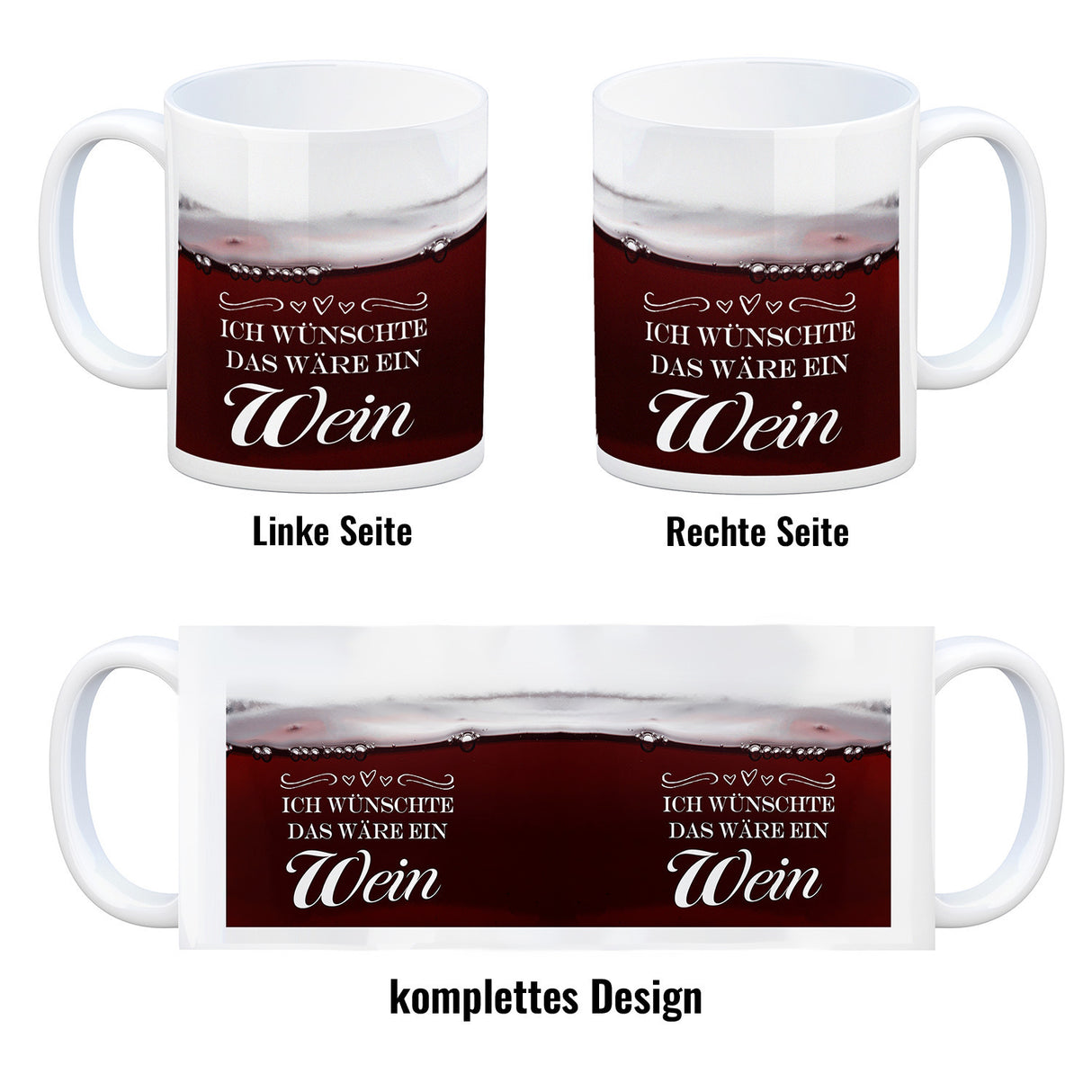 Ich wünschte das wäre ein Wein Kaffeebecher mit Weinmotiv