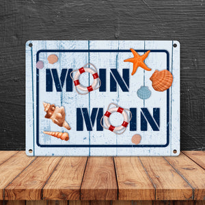 Moin Moin Metallschild mit maritimem Motiv