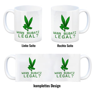 Wann Bubatz legal Kaffeebecher mit Graspflanze