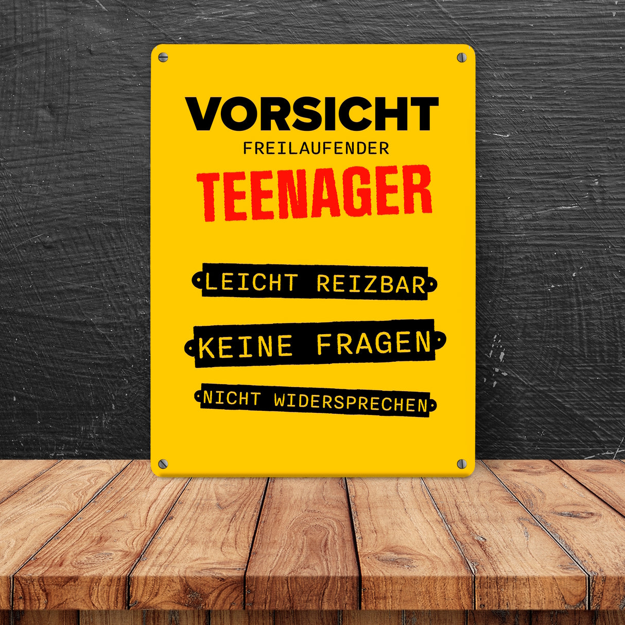 Vorsicht freilaufender Teenager Metallschild
