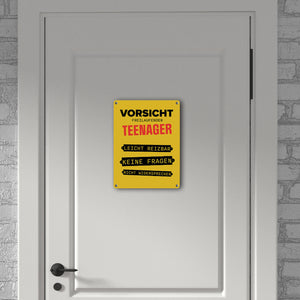 Vorsicht freilaufender Teenager Metallschild