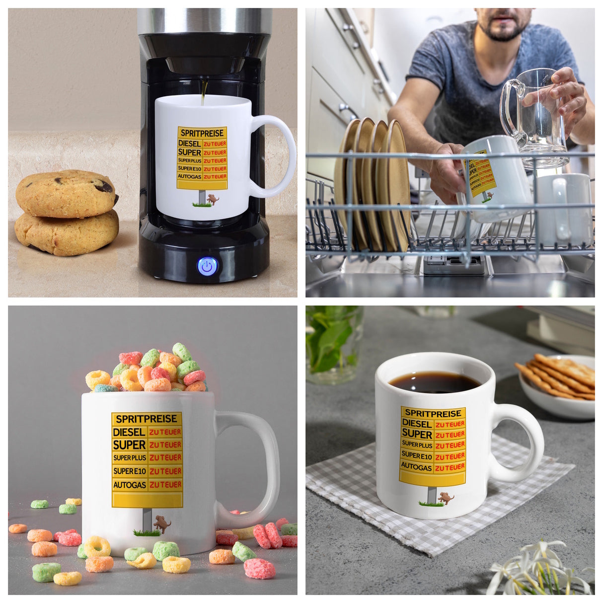 Spritpreise Anzeigetafel Kaffeebecher für Autofahrer