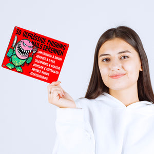 Phishing Mails Metallschild zum Thema Phishing Mails erkennen