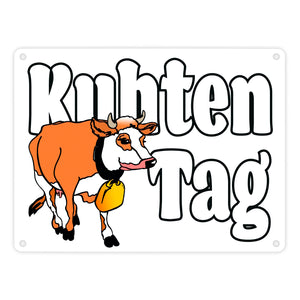 Kuhten Tag Metallschild mit Kuh zum Thema Bauernhof