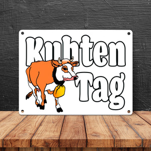 Kuhten Tag Metallschild mit Kuh zum Thema Bauernhof