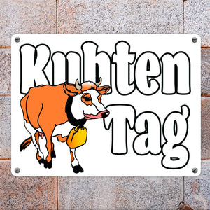 Kuhten Tag Metallschild mit Kuh zum Thema Bauernhof