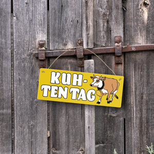 Kuh-ten Tag Metallschild mit Kuh zum Thema Bauernhof