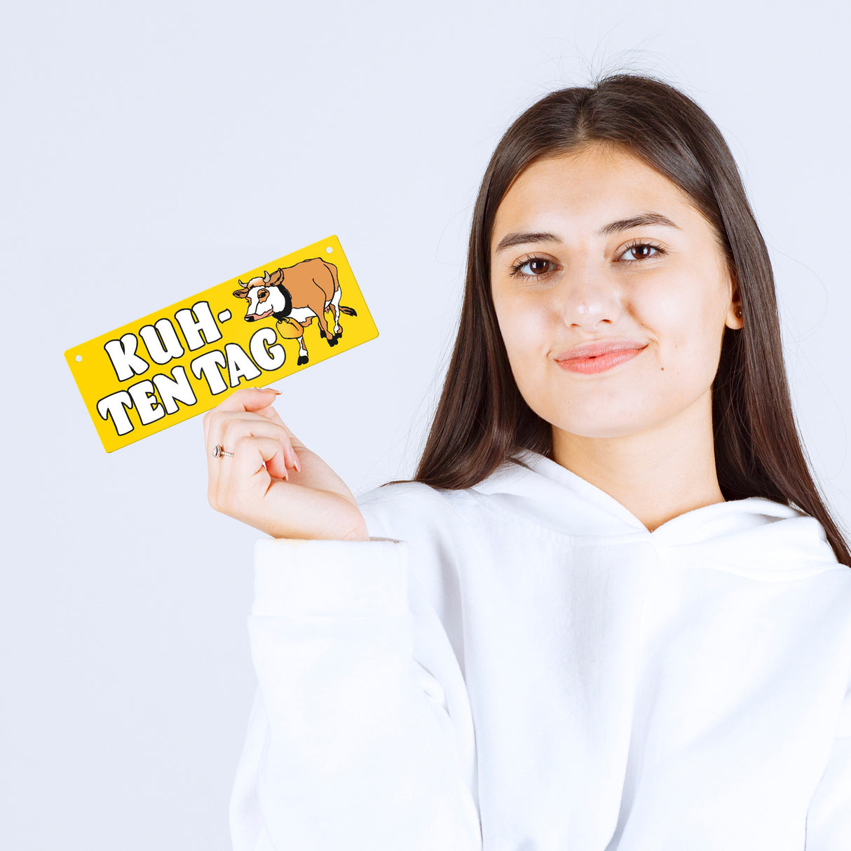 Kuh-ten Tag Metallschild mit Kuh zum Thema Bauernhof