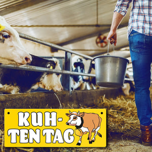 Kuh-ten Tag Metallschild mit Kuh zum Thema Bauernhof