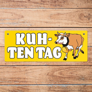 Kuh-ten Tag Metallschild mit Kuh zum Thema Bauernhof