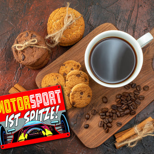 Motorsport ist spitze! Rennwagen Metallschild