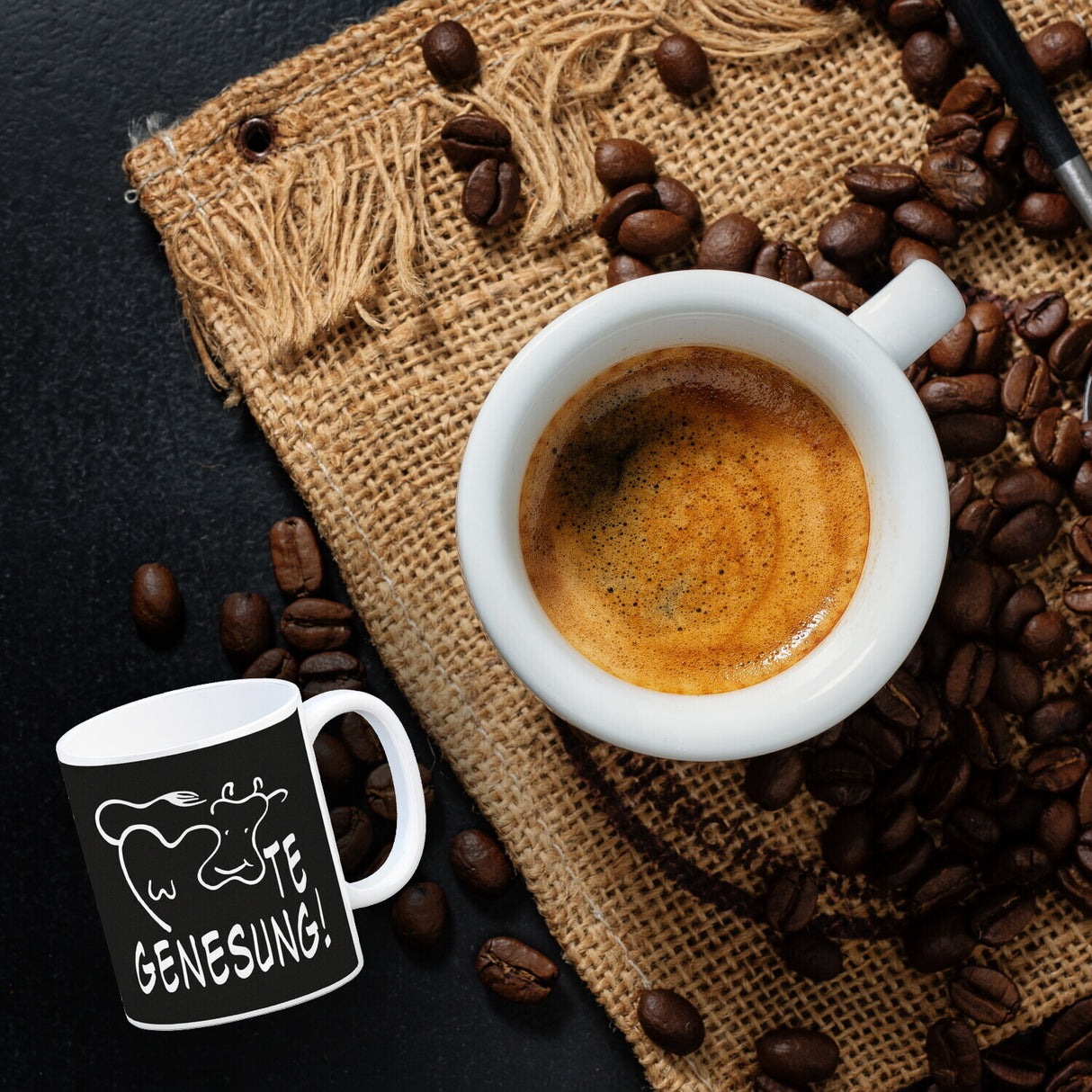KUHte Genesung Kaffeebecher mit Kuh Motiv