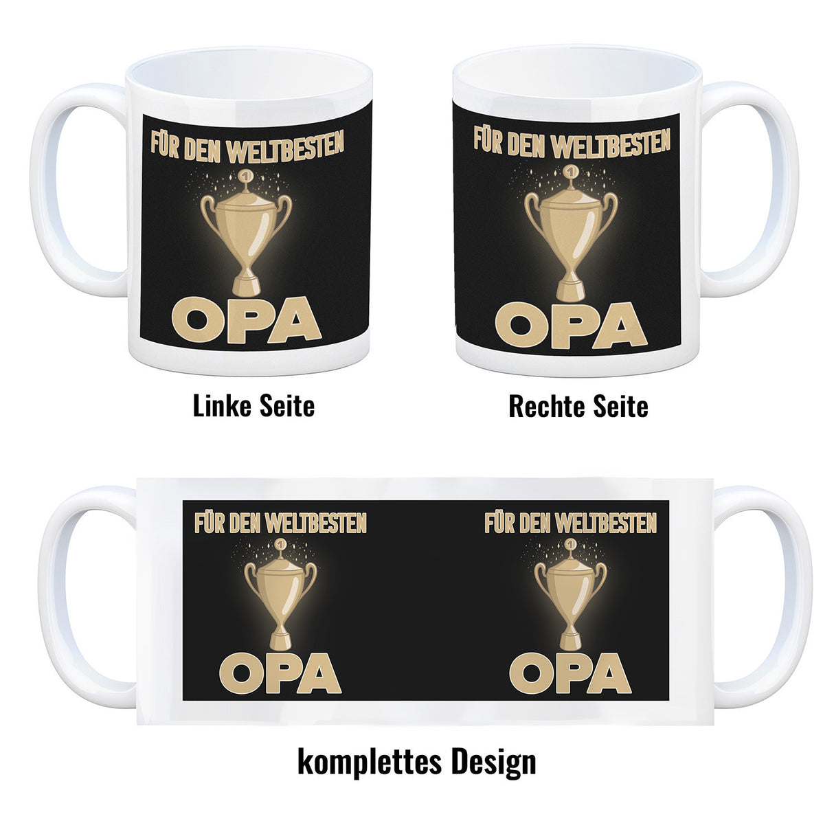 Für den weltbesten Opa Kaffeebecher mit Pokal