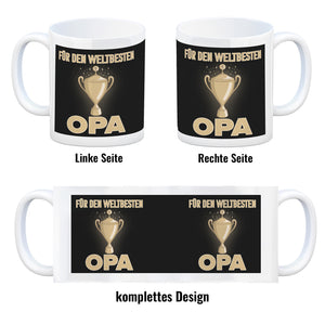 Für den weltbesten Opa Kaffeebecher mit Pokal