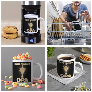 Für den weltbesten Opa Kaffeebecher mit Pokal