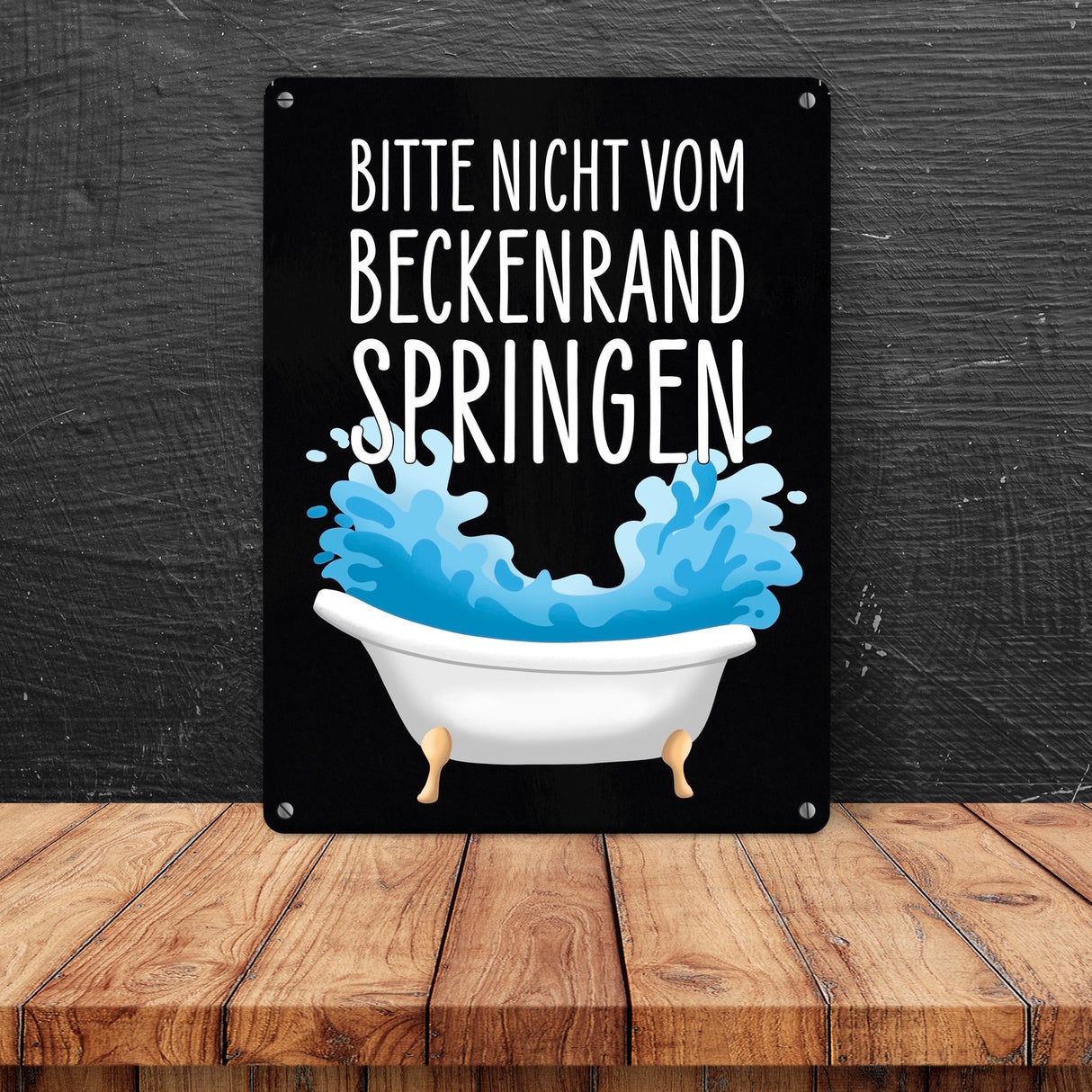 Bitte nicht vom Beckenrand springen Metallschild für das Badezimmer