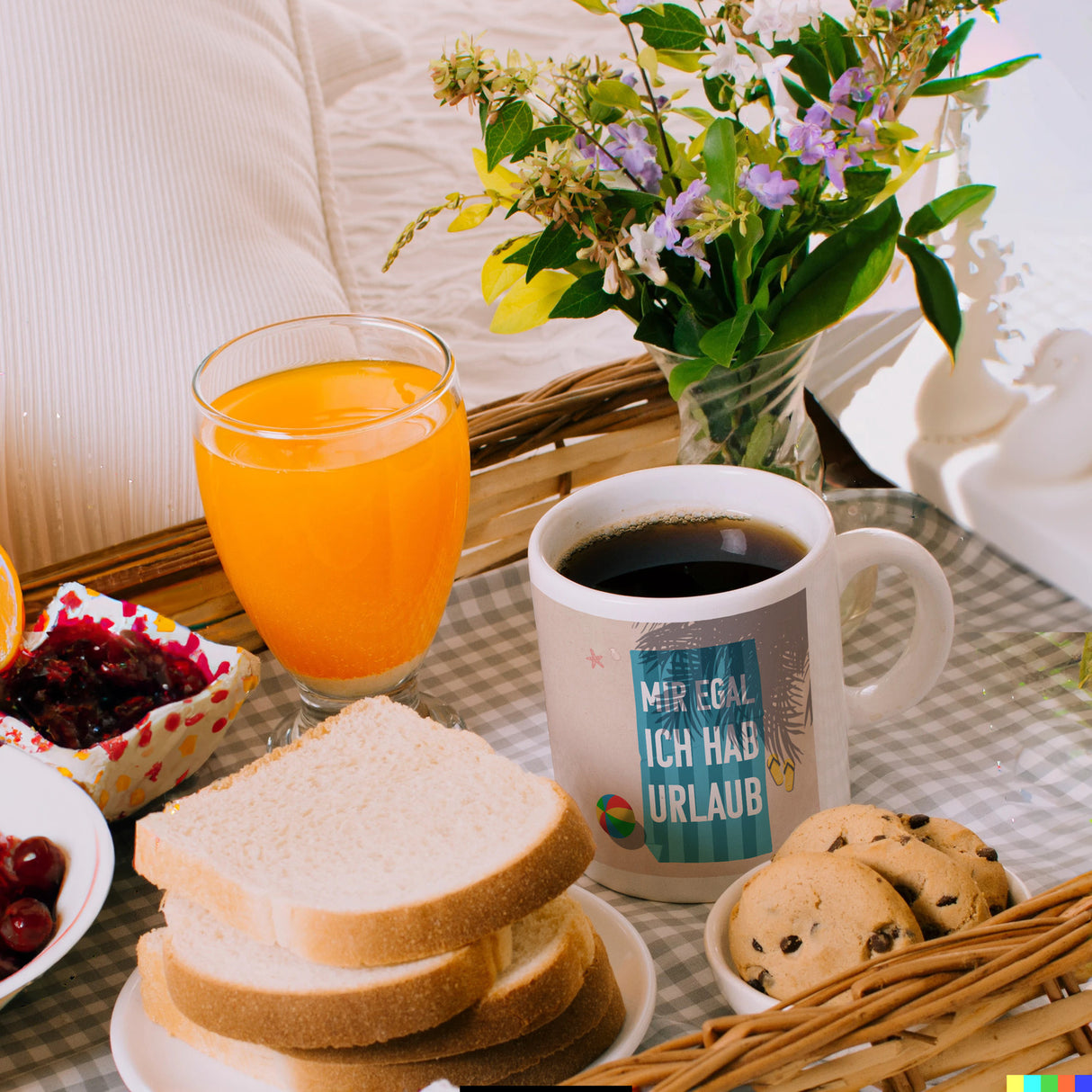 Mir egal ich hab Urlaub Kaffeebecher mit Strandmotiv