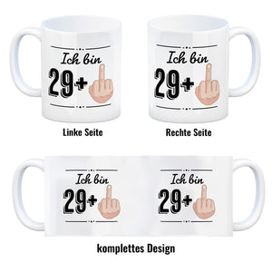 Kaffeebecher für den 30. Geburtstag mit Motiv: Mittelfinger