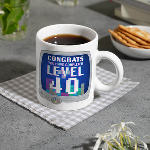 Witziger Kaffeebecher für den 40. Geburtstag mit Motiv: Gamer