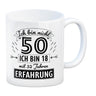 Witziger Kaffeebecher für den 50. Geburtstag mit Motiv: Erfahrung