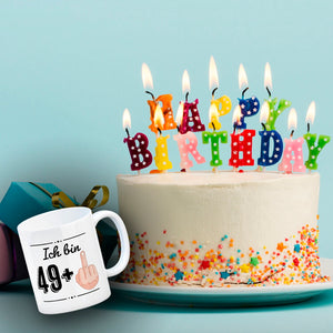 Witziger Kaffeebecher für den 50. Geburtstag mit Motiv: Mittelfinger