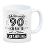 Witziger Kaffeebecher für den 90. Geburtstag mit Motiv: Erfahrung