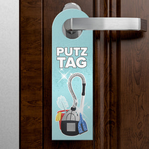 Türhänger für den Putztag mit Staubsauger Motiv