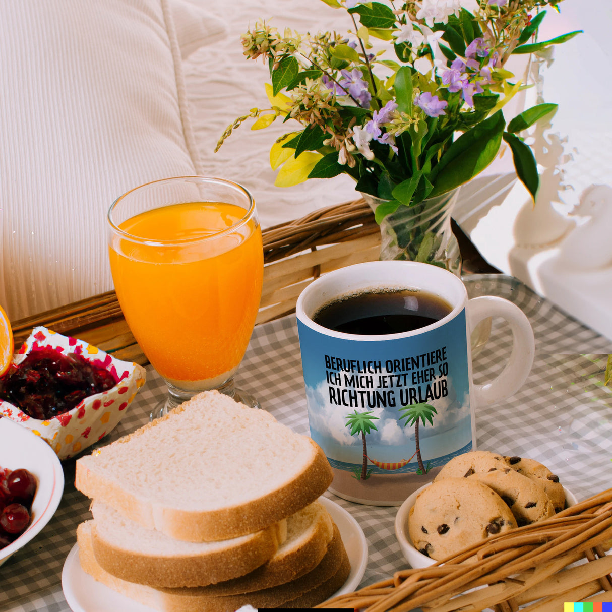 Beruflich orientiere ich mich jetzt eher so Richtung Urlaub Kaffeebecher