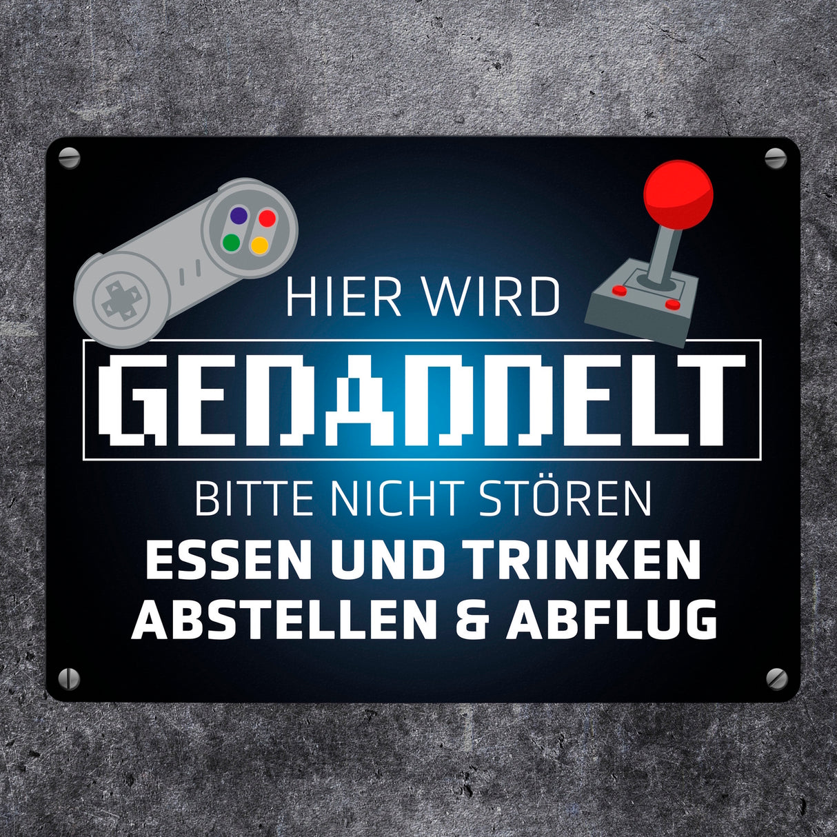 Hier wird gedaddelt bitte nicht stören Metallschild für Gamer