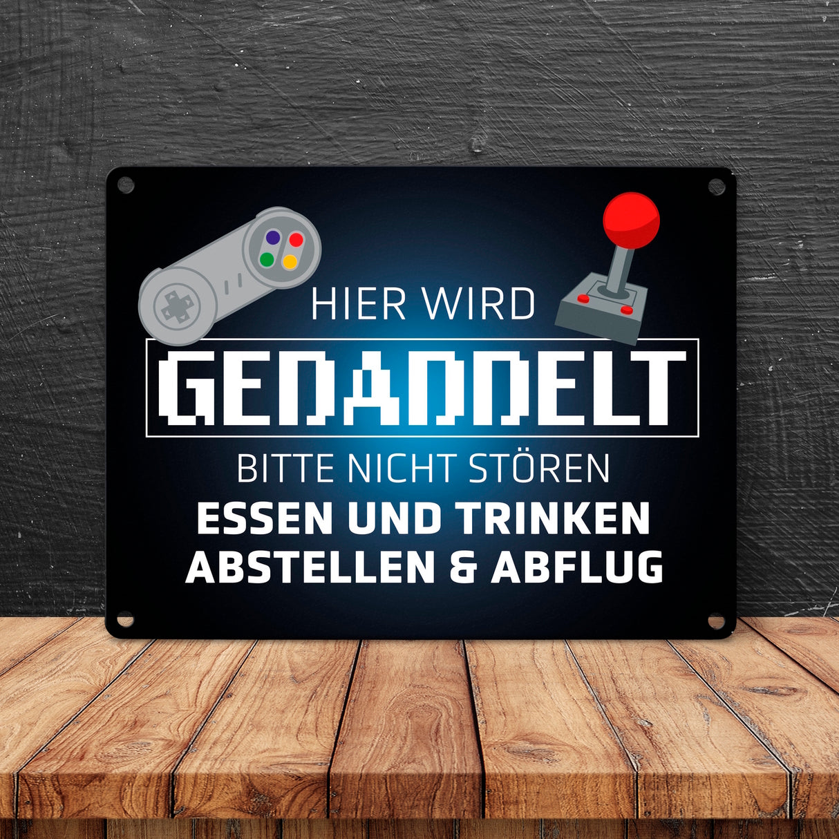 Hier wird gedaddelt bitte nicht stören Metallschild für Gamer